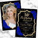 Search for royal blue black birthday invitations Glitter