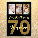 Recherche de photo 70th birthday invitations Noir et or