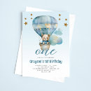 Search for bear 1st birthday invitations Boy