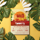 Search for safari animals 2nd birthday invitations Modern