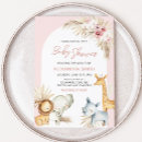 Search for pink safari baby shower invitations Boho