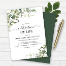 Search for rustic memorial service invitations Botanical
