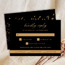 Search for birds wedding rsvp cards Gold