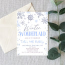 Search for blue winter wonderland invitations December january february