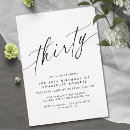 Search for modern 30th birthday invitations Black and white