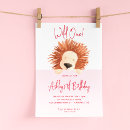 Search for lion birthday invitations Minimal