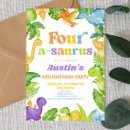 Search for dinosaur fourth birthday invitations For kids