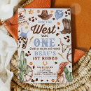 Search for how the west was one birthday invitations Cowboy party