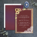 Search for sunflower and burgundy wedding invitations Rustic