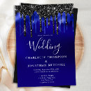 Search for royal blue and black wedding invitations Chic