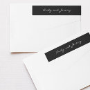 Search for black tie wedding return address labels Bride