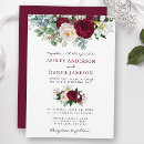 Search for burgundy flowers wedding invitations Watercolor burgundy floral