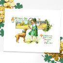 Recherche de chien vintage cartes postales Shamrock