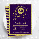 Search for purple 80th birthday invitations Typography