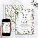Recherche de chic 30th birthday invitations Floral