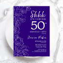 Search for purple 50th birthday invitations Elegant