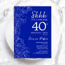 Search for sapphire blue birthday invitations Elegant
