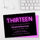 Search for modern trendy 13th birthday invitations Thirteen years old