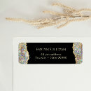 Search for faux glitter return address labels Black