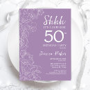 Search for purple 50th birthday invitations Elegant