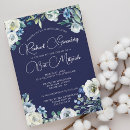 Recherche de navy blue floral invitations Modern