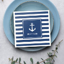 Search for nautical napkins Blue and white stripes