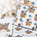 Recherche de lapin heureux papier cadeau Floral