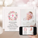 Search for pink floral christening invitations Cross