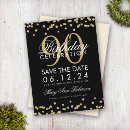Search for 90th birthday save the date postcards Glitter