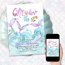 Search for little mermaid 1st birthday invitations Oneder the sea