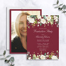 Recherche de burgundy graduation invitations Floral