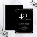Search for black rose gold 40th birthday invitations Typography