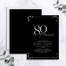 Search for rose gold 80th birthday invitations Black
