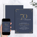 Search for blue and gold 70th birthday invitations Typography