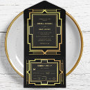Search for gatsby wedding invitations Gold and black