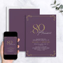 Search for purple 80th birthday invitations 80 and fabulous