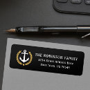 Search for gold anchor return address labels Nautical