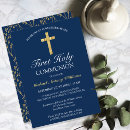Search for gold cross first communion invitations Holy