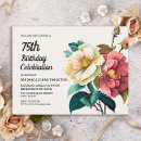 Search for rose 75th birthday invitations Elegant