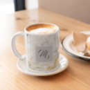 Search for black and white marble mugs Initial