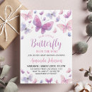 Search for pink and purple butterfly baby shower invitations Whimsical