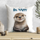 Search for cute otter pillows Watercolor