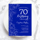 Search for royal blue 70th birthday invitations For her