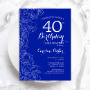 Search for female 40th birthday invitations Flowers