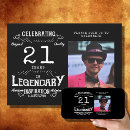 Search for vintage 21st birthday invitations Black