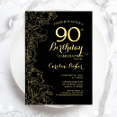 Search for vintage 90th birthday invitations Elegant