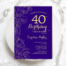 Search for floral 40th birthday invitations Elegant
