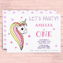 Search for pretty 1st birthday invitations Unicorn