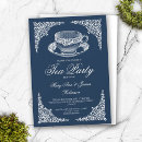 Search for afternoon tea bridal shower invitations Navy blue