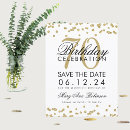 Search for 70th birthday save the dates Gold